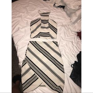 Two piece black and white set